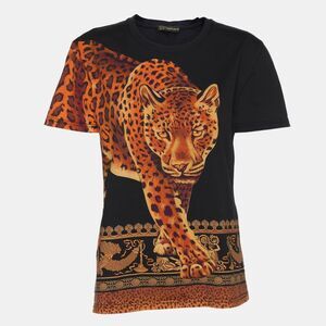 Versace Multicolor Tiger Print Jersey T-Shirt S